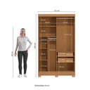 Ver imagem 2 de Guarda-roupa Casal com 2 Gavetas Kappesberg Canela/preto Fosco 121cm