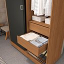 Ver imagem 4 de Guarda-roupa Casal com 2 Gavetas Kappesberg Canela/preto Fosco 121cm