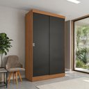 Ver imagem 1 de Guarda-roupa Casal com 2 Gavetas Kappesberg Canela/preto Fosco 121cm