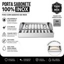 Ver imagem 3 de Porta Sabonete Adesivo Inox de Parede Banheiro Df