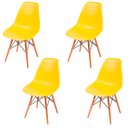Ver imagem 1 de Kit 4 Cadeiras Eames Eifell 130pp Cor:amarelo Amarelo