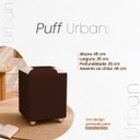Ver imagem 6 de Puff Decorativo Urban Corino para Sala Quarto Hall de Entrada Compacto Assento Extra Marrom