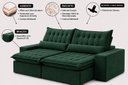 Ver imagem 2 de Sofá Petra Retrátil Reclinável 250cm - Verde
