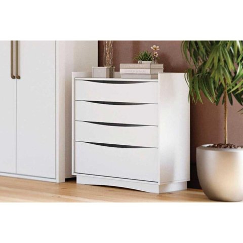 Cômoda Juvenil Complet M260 c/ 4 Gavetas Branco - Kappesberg