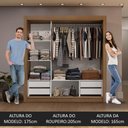 Ver imagem 6 de Guarda-roupa Casal 3 Portas de Correr de Espelho 4 Gavetas Rustic Sublime Plus Madesa