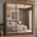 Ver imagem 1 de Guarda-roupa Casal 3 Portas de Correr de Espelho 4 Gavetas Rustic Sublime Plus Madesa
