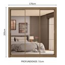 Ver imagem 4 de Guarda-roupa Casal 3 Portas de Correr de Espelho 4 Gavetas Rustic Sublime Plus Madesa