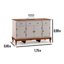 Ver imagem 3 de Balcão Linz 4 Portas 3 Gavetas Pés Luis Xv 99 X 175 X 45 Cm (a X L X P) - Cor Offwhite/imbuia