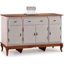 Ver imagem 1 de Balcão Linz 4 Portas 3 Gavetas Pés Luis Xv 99 X 175 X 45 Cm (a X L X P) - Cor Offwhite/imbuia