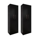 Ver imagem 1 de Kit 2 Armário Organizador Multiuso Kiev Lavanderia 2 Portas Preto