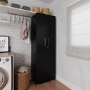 Ver imagem 2 de Kit 2 Armário Organizador Multiuso Kiev Lavanderia 2 Portas Preto