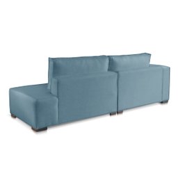 Sofá 2 3 4 Lugares Modulado Chaise Almofada Solta Molas Isa Be Linho Azul 2,5m - 3