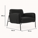 Ver imagem 6 de Kit Poltrona Cadeira Decorativa + Puf Serrana Zahav Estofado:courino Sintético Preto