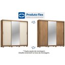 Ver imagem 2 de Guarda Roupa Casal 3 Portas de Correr (1 C/ Espelho) e 2 Gavetas C/ Pés Dalila Flex Amêndola/amê