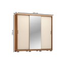 Ver mais imagens de Guarda Roupa Casal 3 Portas de Correr (1 C/ Espelho) e 2 Gavetas C/ Pés Dalila Flex Amêndola/amê
