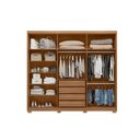 Ver imagem 7 de Guarda Roupa Casal 3 Portas de Correr (1 C/ Espelho) e 2 Gavetas C/ Pés Dalila Flex Amêndola/amê