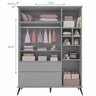 Guarda-Roupa Infantil Melinda Cinza 100% MDF 3 Portas e 2 Gavetas - Phoenix Baby - 3