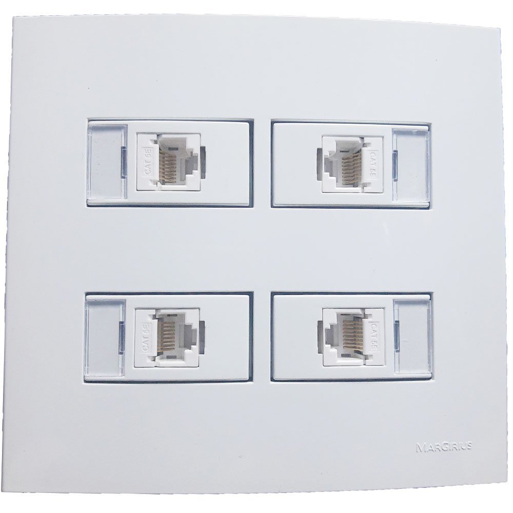 Caixa 4x4 Versatil Sobrepor Branco - 4x4 4 Tomada Rj-45 cat 5 separadas - 3