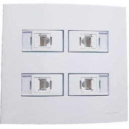 Caixa 4x4 Versatil Sobrepor Branco - 4x4 4 Tomada Rj-45 cat 5 separadas - 3