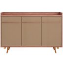 Ver imagem 5 de Aparador Buffet Moscou 3 Portas Tampo MDP Pés Palito Freijó Fendi 135cm Lyam Decor