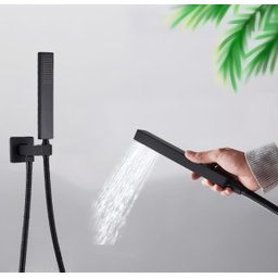 Chuveiro Moderno Monocomando Parede 4 Peças Preto 30cm - 5