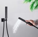 Ver imagem 5 de Chuveiro Moderno Monocomando Parede 4 Peças Preto 30cm