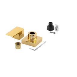 Kit 4 Acabamento para Chuveiro Alavanca Quadrado Dourado Brilhante Banheiro Padrão Docol - 5