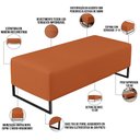 Ver imagem 3 de Puff Decorativo Sala de Estar Bali W01 Base Ferro 120x50 cm Tecido Terracota - Lyam Decor