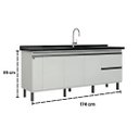 Ver imagem 6 de Gabinete de Cozinha Grande Porta Tempero Pia 174cm 100% MDF:Branco
