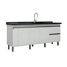 Gabinete de Cozinha Grande Porta Tempero Pia 174cm 100% Mdf:branco - 1