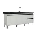 Ver imagem 1 de Gabinete de Cozinha Grande Porta Tempero Pia 174cm 100% MDF:Branco