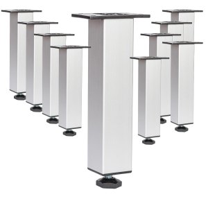 Kit 10 Pé Alumínio 17cm Fosco Cozinha Móveis 40x40 Regulável