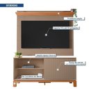 Ver mais imagens de Rack com Painel Ate 55" Mondrian e Cristaleira com LED Mondrian Bege/White
