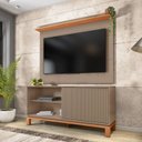 Ver imagem 7 de Rack com Painel Ate 55" Mondrian e Cristaleira com LED Mondrian Bege/White