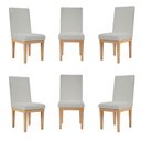 Ver imagem 1 de KIT 6 Cadeiras Reforçada para Mesa de Jantar Luxo Linho Cor:Linho Cinza Claro