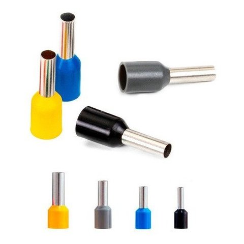 500un Kit Terminal Conector Tubular Ilhós 1,5/2,5/4,0/6mm