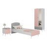 Quarto Infantil Completo para Colchão 188x78cm Doçura Multimóveis Mp4331 Branco/cinza/rosa - 2