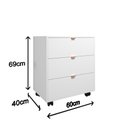 Ver imagem 7 de Gaveteiro Organizador para Escritório com Rodinhas Branco Industrial de Madeira