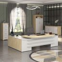 Ver imagem 2 de Conjunto Escritório Home Office 4 Peças Corp A06 Carvalho/branco - Mpozenato