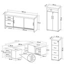 Ver imagem 4 de Conjunto Escritório Home Office 4 Peças Corp A06 Carvalho/branco - Mpozenato
