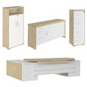 Ver imagem 1 de Conjunto Escritório Home Office 4 Peças Corp A06 Carvalho/branco - Mpozenato
