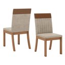 Ver imagem 5 de Conjunto Sala de Jantar Layla Majestic 6 Lugares Tampo MDF Cadeiras Estofadas Caramelo e Creme 160cm