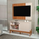 Ver imagem 2 de Painel para Tv Ate 42° 120cm e Bancada Mobler Wood:cinamomo Mel / Off White