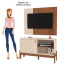 Ver imagem 3 de Painel para Tv Ate 42° 120cm e Bancada Mobler Wood:cinamomo Mel / Off White