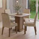 Ver imagem 1 de Conjunto Sala de Jantar Tampo de Madeira 4 Cadeiras Rustic/crema/imperial Aspen Madesa