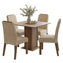Ver imagem 2 de Conjunto Sala de Jantar Tampo de Madeira 4 Cadeiras Rustic/crema/imperial Aspen Madesa