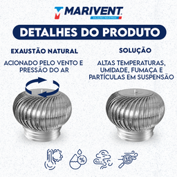 Exaustor Eólico Industrial Marivent 24 Polegadas 610mm - 8