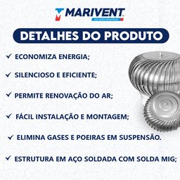 Exaustor Eólico Industrial Marivent 24 Polegadas 610mm - 7