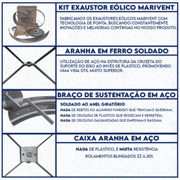 Exaustor Eólico Industrial Marivent 24 Polegadas 610mm - 3