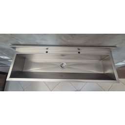 Lavatório Coletivo com Bancada para 2 Torneiras 1,20m - Construinox - 6